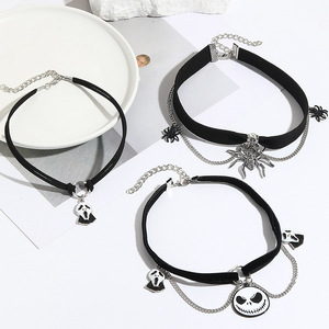 Collar Gótico Negro <span class=keywords><strong>de</strong></span> Halloween con Colgante <span class=keywords><strong>de</strong></span> Araña <span class=keywords><strong>de</strong></span> Cristal Rojo Facetado, Gargantilla Punk para <span class=keywords><strong>Mujer</strong></span>, Decoración para Disfraces - Product Image 2