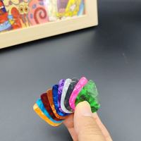 Plectres de guitare en plastique colorés, lot de 6, avec support en carton, pour basse, ukulélé, guitare électrique