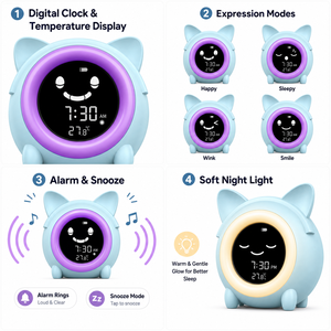 Mini Réveil Silencieux Chat de Dessin Animé Mignon, <span class=keywords><strong>Horloge</strong></span> de Bureau pour Étudiants, Cadeau pour Enfants, OEM - Product Image 3