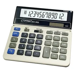Kalkulator Desktop Kualitas Tinggi Harga Pabrik Kalkulator Kalkulator Mesin Hitung 12 Digit Bahan Putih ABS Populer