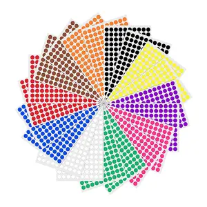 Stampa o scrittura da 1 pollice adesivi colorati a forma di cerchio e punto tonde etichette di codifica a colori per l'aula