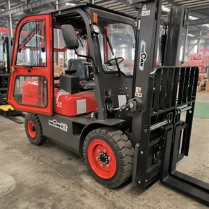 Carretilla elevadora con motor diésel de 3,5 T con palanca de cambios lateral y CA de cabina cerrada para uso en granja y terreno Carretilla elevadora de combustión interna - Product Image 6