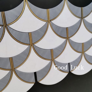 Nước máy bay phản lực Đá Cẩm Thạch kim loại khảm đá cẩm thạch sàn biên giới thiết kế trong vàng giọng - Product Image 4