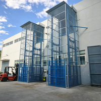 Plateforme élévatrice verticale hydraulique à rail de guidage, élévateur de marchandises électrique pour l'exploitation quotidienne des entrepôts