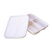Vaisselle jetable écologique biodégradable et compostable en amidon de maïs, couvercle imperméable et résistant à l'huile, compatible micro-ondes