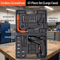 TIGER LINGUAN Gw47-24 Ensemble de tournevis électrique rechargeable, kit d'outils miniatures 47 pièces, couple de 3,5 Nm, étui rigide OEM pour usage domestique