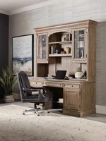 Bibliothèque en bois massif de style américain, combinaison bureau rétro français, étagère de rangement ouverte multi-niveaux en chêne sans portes