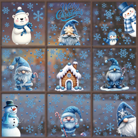 Autocollant de Noël statique pour fenêtre, électrostatique, double face, réutilisable, décoration de maison, autocollant détachable