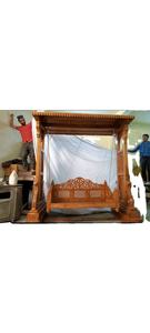 Jhula de Madera de Teca de Lujo para el Hogar, Columpio de Madera Tallada Estilo Maharajá Indio, Columpio Interior de Madera de Teca de la Mejor Calidad - Product Image 3