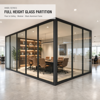 Cloison de séparation modulaire Xinda Clover pleine hauteur en verre insonorisé avec cadre en aluminium pour projets d'aménagement de bureaux - Vente en gros