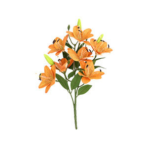 Lirios Perfumados en Forma de Abanico de 7 Cabezas, Flores Artificiales Realistas al Tacto, Decoraciones para Bodas y <span class=keywords><strong>Halloween</strong></span>, Pared de Flores - Product Image 5