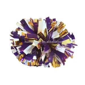 Op Maat Gemaakte Halve Bloem Pom Poms Kit Juichende Meisjes Plastic Metallic Strip Matte Cheerleading Folie Pompons