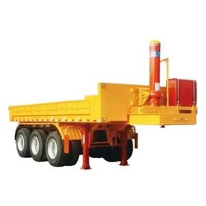 30ft 3 Axis 4 Axle Suspension Low Flatbed Turn sideways and Tip-Back Semi-trailer from China