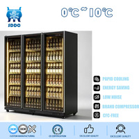 Réfrigérateur commercial à 4 portes vitrées pour boissons, refroidisseur de bière pour bar et épicerie