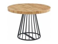 Table à manger extensible en MDF noir naturel de style industriel, avec base en acier robuste, pour salle à manger et cuisine, livraison directe d'usine