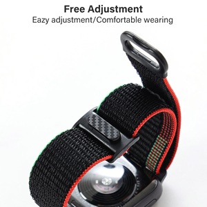 스마트 시계 밴드를위한 Apple Watch 시리즈 울트라 9/8/7/6/5/4 하이 퀄리티 스트랩에 대한 무료 조정 신축성 나일론 스트랩