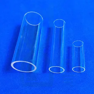 Tubo de polimento de fogo de grande diâmetro, tubo transparente, extremidades abertas de cilindro de vidro de quartzo