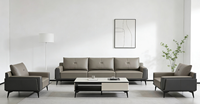 Ensemble de canapé-lit modulaire sectionnel au design moderne, revêtement en tissu éponge, pieds en acier inoxydable, pour école, villa, entrepôt, appartement, atelier