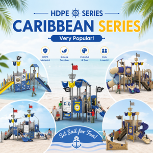 Équipement de terrain de jeux extérieur sur le thème des Caraïbes en HDPE, toboggan commercial pour enfants pour parcs, écoles et centres de villégiature - Product Image 2
