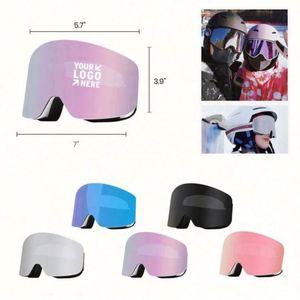 Masque de ski populaire sans cadre à champ de vision large, double couche anti-buée - Product Image 3