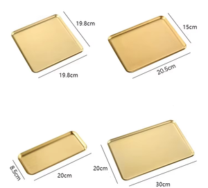 Plato Rectangular Coreano de Acero Inoxidable para Barbacoa y <span class=keywords><strong>Sushi</strong></span> Bandeja de Servir para Aperitivos Pasteles y Almacenamiento - Product Image 3