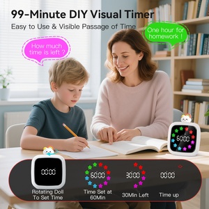 Minuteur visuel silencieux 99 min, Minuteur numérique rechargeable avec affichage couleur 9DIY, Minuteur d'étude, Fournisseur OEM ODM - Product Image 2