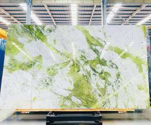 Lastra Lucida in Marmo Verde Snow Mountain, Pietra Naturale Verde e Bianca per Decorazione di Lusso di Pareti, Pavimenti e Piani di Lavoro per Hotel e Ville - Product Image 3