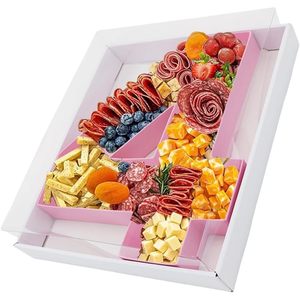 ถาดใส่อาหารรูปสี่เหลี่ยมผืนผ้าสีชมพูขนาด 12.5 นิ้ว ทำจากกระดาษแข็ง สำหรับใส่ของตกแต่งงานปาร์ตี้ - Product Image 6