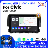 MEKEDE M6 PRO Android 12 QLED Système audio multimédia de voiture Écran DVD de voiture pour Honda Civic 2015 2020 9 pouces