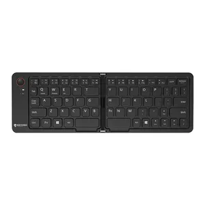 Teclado dobrável portátil para escritório, teclado numérico de escritório pequeno, suporte dobrável com três sistemas de carregamento tipo c