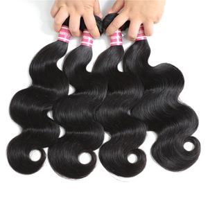 Venta al por mayor de cabello humano virgen brasileño, extensiones de onda corporal 1b sin procesar, puntas gruesas, cutícula alineada, paquete individual - Product Image 2