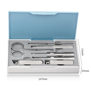 WELLFLYER MS-1215 7 pezzi Set per la cura delle unghie in acciaio inox strumenti per Manicure e Pedicure tagliaunghie forbici strumenti per il trucco - Product Image 3
