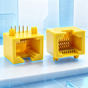 Conector RJ45 8P8C de un solo puerto, serie 53, completamente de plástico, horizontal, conector de red DIP 1x1, enchufe modular 8P8C - Product Image 1