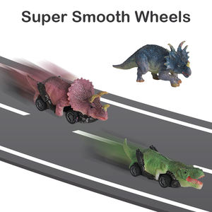 Set di Pittura Dinosauri WAYEE: 4 Dinosauri Grandi, 6 Figure Piccole, 2 Auto Dino a Inerzia Dipingibili |   12 colori acrilici inclusi in plastica - Product Image 5