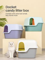 Kotak Pasir Kucing Plastik Tertutup Berkualitas Tinggi, Mudah Dibersihkan, Kotak Pasir Besar Custom Dengan Tutup