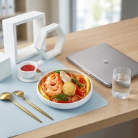 Plat de Luxe Semi-fini Surgelé de Luxe aux Fruits de Mer Mixtes (Spaghetti, Crevettes, Abalone) et Sauce au Fromage pour Supermarché