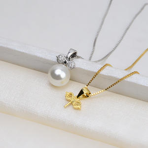 Pendentif en argent S925, crochet d'oreille, accessoire de bijoux en perles DIY, boucles d'oreilles pour femmes, nœud papillon, petite feuille, bijoux de mode vides - Product Image 4