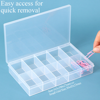 SUNSHING Boîte de rangement en plastique transparent à 10 compartiments avec séparateurs pour perles, bijoux, fil à coudre et loisirs créatifs