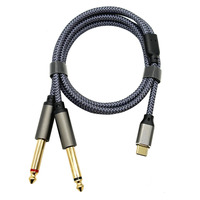 USB C zu 1/4 "Zoll Audio kabel, Typ C zu Dual 6,35mm TRS Stereo Aux Kabel Y Splitter Interconnect Aux vergoldetes Adapter kabel