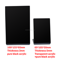 Support de menu en acrylique noir personnalisable, résistant aux chocs, carte de table, marqueur effaçable, support intelligent NFC pour la commande de menu à l'hôtel