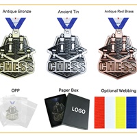 Vente en gros de médailles et rubans d'échecs économiques, médailles en or, plaques de récompense vierges Ligue des Champions, médailles sportives en métal personnalisables