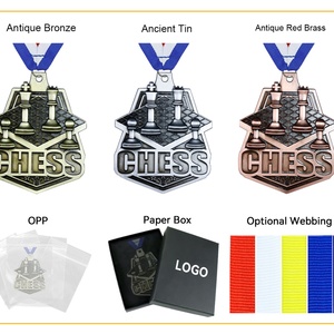 Medallas al por mayor baratas, cintas de ajedrez, medallas de oro de la Liga de Campeones, placas de premio en blanco, medallas deportivas de metal con diseño personalizado - Product Image 3