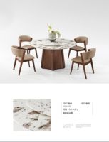 Nuevos Diseños de Mesa de Comedor Redonda Extensible con Centro Giratorio, Tablero de Mármol, Estilo Moderno, 6 Plazas, para Hogar y Hotel