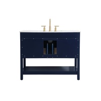 Meuble-lavabo moderne Guanda, design le plus récent, 48 pouces, avec vasque simple, plateau en marbre artificiel, sur pied, durable et facile à nettoyer