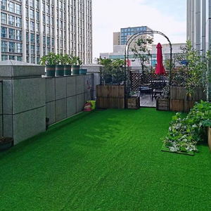 Chất Lượng Cao 25Mm Màu Xanh Lá Cây Tổng Hợp <span class=keywords><strong>Turf</strong></span> Cỏ Trang Trí Cảnh Quan Nhà Cỏ Nhân Tạo Cho Ngoài Trời Sân Vườn - Product Image 5
