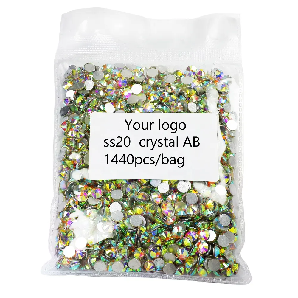 yantuo bling New Arrival full size fancy crystal ab nail art non hot fix rhinestones with logo stickers