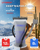 UTOBEST Poche à eau isotherme 3L anti-fuite en TPU avec valve de morsure en silicone et système de verrouillage Push-Pull pour sac à dos de randonnée – Design tendance