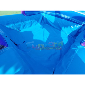 Giant outdoor kids party tobogan hinchable purple plunge <b>inflatable</b> tropical hurricane <b>water</b> <b>slide</b> with pool - Product Image 6