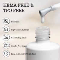HEMA Free Colored Top Coat Nude Pink Milky White Top Gel Non-Wipe Soak Off UV LED Nail Art Gel Bulk Nail Supplies Private Label