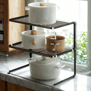 Tiết kiệm không gian lưu trữ nhiều lớp kệ cho tủ quần áo nhà bếp và nhà tổ chức quần áo chậu và nhiều hơn nữa một cách dễ dàng - Product Image 1